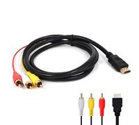 Sooiiyu Cavo da HDMI a RCA, 1,5 m, HDMI a 3 RCA video audio AV cavo adattatore cavo trasmettitore per TV HDTV DVD, nero