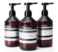 Sookdeo Flacone dispenser per bagno e cucina, ricaricabile, per shampoo, balsamo, piatti, sapone, lozioni, olio, doccia, sapone, bottiglie, con pompa, 500 ml, confezione da 3