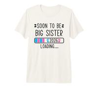 Soon to Be Big Sister 2026 Loading Pregnancy Announcement Maglietta Premium