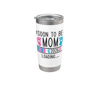Soon to Be Mom 2026 Loading Pregnancy Announcement 2026 Bicchiere termico in acciaio inox doppia parete
