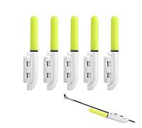 soonbuy 5pcs Campana di allarme di pesca, lampada a incandescenza a led, bastoncini luminosi impermeabili con fibbia, allarme morso di pesca notturna per canna da pesca in mare verde