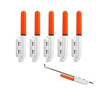 soonbuy 5pcs Campanello di allarme di pesca, lampada incandescente LED, impermeabile luminoso Glow Sticks con fibbia, allarme di morso di pesca notturna per canna da pesca in mare giallo