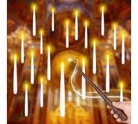 SOONEEDEAR Candele a LED senza fiamma con telecomando a bacchetta magica, candele galleggianti da appendere, a batteria, per Natale, matrimoni, feste di compleanno, decorazioni per la casa e la chiesa