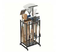 SOONHUA Supporto per attrezzi da giardino, torre degli attrezzi per il cortile per l'organizzazione e lo stoccaggio, per un massimo di 35 strumenti/rastrelli/scopa, robusto supporto per attrezzi da