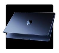 Soonjet Custodia per Macbook Air M2 13,6 Pollici M2 A2681 2022 2023, Robusta e Durevole Cover MacBook Air 13 M2, Protezione in Plastica Rigida - Mezzanotte Trasparente