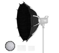 Soonpho 60cm/23.6inch Softbox Parabolico Grandangolare a Sgancio Rapido, Softbox grandangolare d'argento da studio fotografico per MonoLight e Flash con attacco Bowens per GODOX per Neewer per Aputure