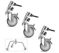 Soonpho C Stand Rotelle Girevole per Cavalletto Stand-C,Set di Ruota Professionale in Metallo Resistente con Base in Gomma,interamente in metallo Compatibile con Supporto Stand-C da 25mm in Diametro