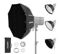 SOONPHO KS-65 25,6in/65cm Softbox Ottagono Attacco Bowens,Soft Box Kit Rilascio Rapido con Difusore,Griglia a Nido d'Ape e Borsa Trasporto,Compatibile con Godox SK400IIIV,SK300IIV,MS300V,AD200PROII
