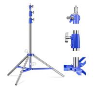 Soonpho Light Stand Supporto Leggero Treppiede 9,1 piedi/280cm Interamente in Metallo Ammortizzatore Capacità di Carico di 10kg per Fotografia Studio All'aperto e Live Streaming (Blu)