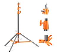 Soonpho Light Stand Supporto Leggero Treppiede 9,1 piedi/280cm Interamente in Metallo Ammortizzatore Capacità di Carico di 10kg per Fotografia Studio All'aperto e Live Streaming (Giallo&nero)