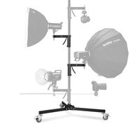 Soonpho Metal Heavy Roll Stand Studio Stand 240cm Robusto Stativo Fotografico con ruote per treppiede e kit di 2 maniglie scorrevoli,capacità di carico massimo 15kg per Monolight Softbox Reflector