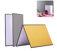 Soonpho Riflettore fotografico 3 in 1 A3 x 2, 42 x 29,7 cm, riflettore pieghevole per fotografia morta vita, gioielli, food, fotografia del prodotto, foto (oro/argento, bianco, nero)