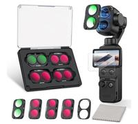 Soonpho Set de Filtri CPL,ND da 4 Pezzi,per DJI OSMO Pocket 4 Pro | CPL,ND16,ND64,ND128(con Base Magnetica),Filtro per Obiettivo con Rivestimento Nano,Montatura in Lega Alluminio