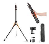 Soonpho Supporto per Luci in Fibra di Carbonio con Gambe Reversibili a 180°,Adattatore da 1/4"-3/8" e borsa,Custodia,220cm Supporto Portatile da Viaggio per Fotografia in Esterno Strobo Softbox