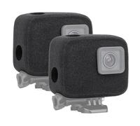 SOONSUN Confezione da 2 coperture antivento per GoPro Hero 5/6/7 nero, bianco, argento e Hero (2018), riduzione del rumore del vento, manicotto in schiuma per alloggiamento telaio accessorio
