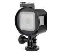 SOONSUN Custodia in alluminio scheletro per GoPro Hero5 Session Hero 4 Session Metal spessore solido telaio protettivo gabbia guscio con copriobiettivo e chiave a vite di montaggio, nero