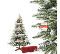 Soontrans Albero di Natale con Illuminazione Serie Froli Decorato con Catena luminosa preilluminata 240 LED bianco caldo con 8 modalità & 553 Rami in PVC PE & Decorazioni & Pendente & Borsa (H: 150 cm
