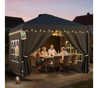 Soontrans Gazebo pieghevole 3 x 3 m, con pareti laterali e pareti di facciata, con borsa per il trasporto e sacchi di sabbia per giardino, terrazze e piscina