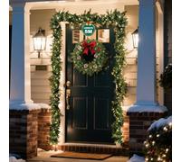 Soontrans Ghirlanda di abete 5 m con 100 LED bianco caldo, luce naturale, con funzione di memorizzazione e 8 modalità e 390 rami in PVC e 25 pigne e 15 bacche, ghirlanda LED per esterni