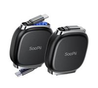SOOPII 240W Cavo USB C Retrattile con Archiviazione magnetico (1m,2 Pezzi) | PD3.1 Cable USB C a USB C con 5 Lunghezze Preimpostate, Tipo C Corda per lPhone 17Pro/16/15Plus, Galaxy S25/24(Nero)