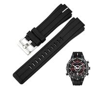 sooponu Catena per orologio in pelle per TIMEX Compass T2N721 T2N720 W2R55500 TW2T76500 Cinturino in gomma siliconica(White line-silver)