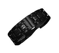 sooponu Cinturino classico concavo in acciaio inossidabile per orologio GC Watch Stock Solid Links(Black,22x13mm)