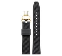 sooponu Cinturino in fluoroelastomero per orologio Hamilton Khaki Field Navy Jazzmaster Aviation con fibbia a farfalla(Blackg,20mm)
