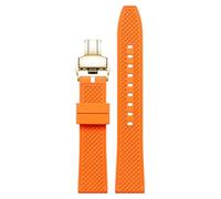 sooponu Cinturino in fluoroelastomero per orologio Hamilton Khaki Field Navy Jazzmaster Aviation con fibbia a farfalla(Orangeg,22mm)
