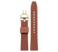 sooponu Cinturino in fluoroelastomero per orologio Hamilton Khaki Field Navy Jazzmaster Aviation con fibbia a farfalla(Browng,19mm)