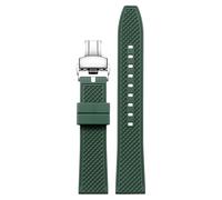 sooponu Cinturino in fluoroelastomero per orologio Hamilton Khaki Field Navy Jazzmaster Aviation con fibbia a farfalla(Greens,22mm)