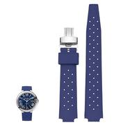 sooponu Cinturino in gomma con tacca convessa per Cartier Ballon Bleu Black Knight Black Warrior(Blues2,22-14mm)