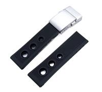 sooponu Cinturino in gomma per Breitling Avenger Challenger Superocean Heritage.(Black matte silver,22mm)