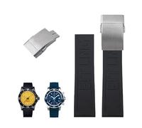 sooponu Cinturino in gomma per Breitling Avenger Colt Superocean Challenger(Black matte silver)