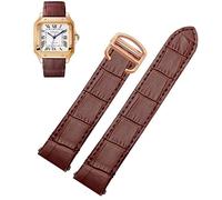 sooponu Cinturino In Pelle A Sgancio Rapido Per Cartier Santos Stile Classico WSSA0009 WSSA0010 WSSA0018 Nuova Catena Per Orologio SANTOS(Brown-rose gold,21mm)