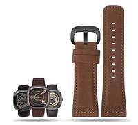 sooponu Cinturino in pelle di vacchetta per Sevenfriday Q203 M203 P1 P2 S2 M2 Q2 03 01 02(Dark Brown-black)