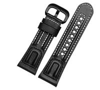 sooponu Cinturino in pelle per orologio vintage Seven Fridays M2/02/P1B/M1/M2/S2/Q2 con interfaccia piatta(White line black)