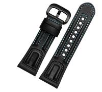 sooponu Cinturino in pelle per orologio vintage Seven Fridays M2/02/P1B/M1/M2/S2/Q2 con interfaccia piatta(Blue line black)