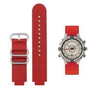 sooponu Cinturino per orologio convesso in tela per TIMEX Tide Compass T2N721 T2N720 TW2T76500 TW2T76300 Bracciale in nylon(Red-silver)
