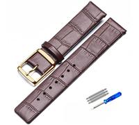 sooponu Cinturino per orologio in vera pelle con motivo bambù per CK K2G211K2G231K2Y211K2Y231, cinturino per orologio con fibbia ad ardiglione, bracciale da uomo(Browngold,22mm)