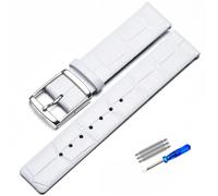 sooponu Cinturino per orologio in vera pelle con motivo bambù per CK K2G211K2G231K2Y211K2Y231, cinturino per orologio con fibbia ad ardiglione, bracciale da uomo(Whitesilver,16mm)