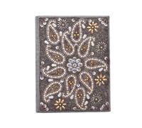 Soothi Zari Hand-Embroidered Journal 5x7 Inch 120 GSM 100 Pages Cotton Paper Handmade Vintage Thread Beaded Fabric Cover Unlined Notebook Writing Diary Journals Journaling Sketching Drawing Planning