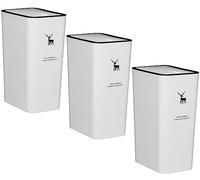 Sooyee Confezione da 3 bidoni della spazzatura da bagno con coperchio, 10 l, sottile, con coperchio pop-up, cestino per la spazzatura per bagno, stanza della polvere, camera da letto, cucina, stanza