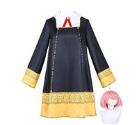 SOOYOOYOO Anya Forger Cosplay Abbigliamento da Prestazione con Parrucca Stampa Digitale Tessuti Comodi Abiti Fantasia Regalo Per Halloween Festa Di Natale Carnevale