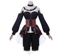 SOOYOOYOO Costume Cosplay Mitsumi Uika Abito Nero e Bianco con Corsetto Marrone Dettagli in Pizzo per Convention Halloween e Carnevale(Unisex,XS-3XL)