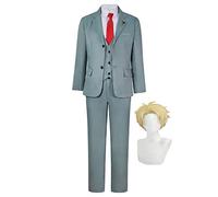 SOOYOOYOO Loid Forger Cosplay Uniforme con Parrucca Tessuti Comodi Abiti Fantasia Regalo per Halloween Festa di Natale Carnevale