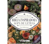 Sopa de letras en español Biblia inspiradora: El sermón de la montaña - curiosidades y reflexiones - libro de actividades de letra grande para adultos y mayores con márgenes coloreables