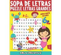 Sopa de Letras Niños a Partir de 5 Años: Puzzle letras grandes : Pasatiempos para niños | Juegos Educativo | Diversos Temas para Niños | Para las vacaciones o el tiempo libre | idea del regalo