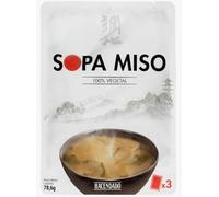 Sopa Miso 100% Vegetale, Pasta Aromatizzata con Soia Fermentata, 78,6g (3 Porzioni da 26,2g), Senza Glutine, pack 3