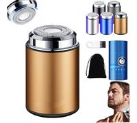 Sopami Mini Rasoio Elettrico, Mini Rasoio Elettrico Portatile, Rasoio Elettrico Impermeabile Ricaricabile USB, Rasoio Tascabile, for Casa, Auto, Viaggio, Ufficio(Gold)