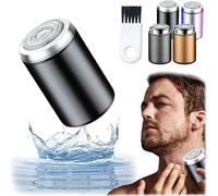 Sopami, mini rasoio elettrico portatile, rasoio elettrico da uomo, tascabile, ricaricabile tramite USB, impermeabile, rasoio elettrico per auto, viaggi (nero)